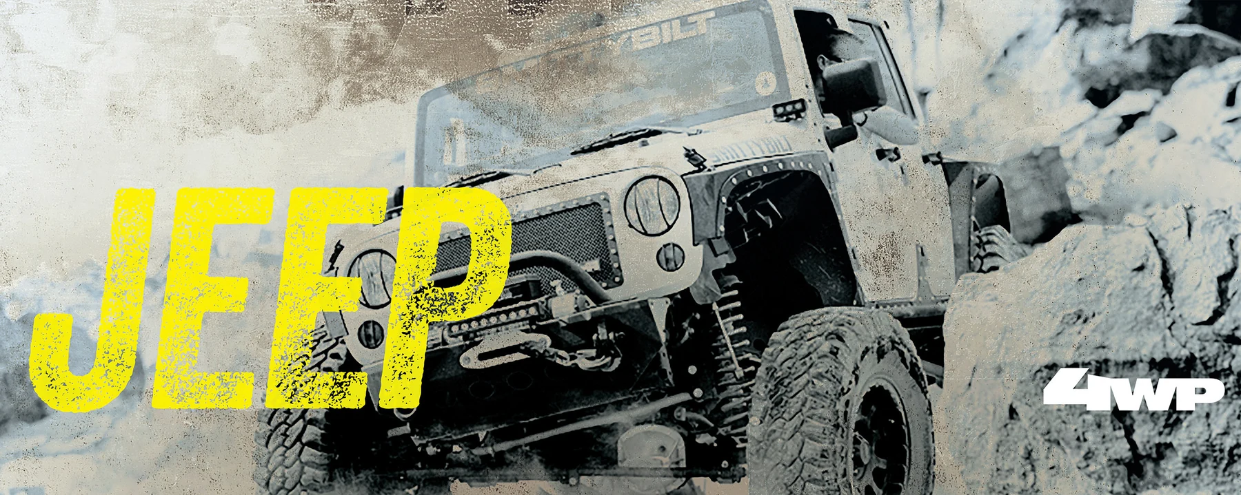 4WP Jeep off-road campaign creative with bold typography