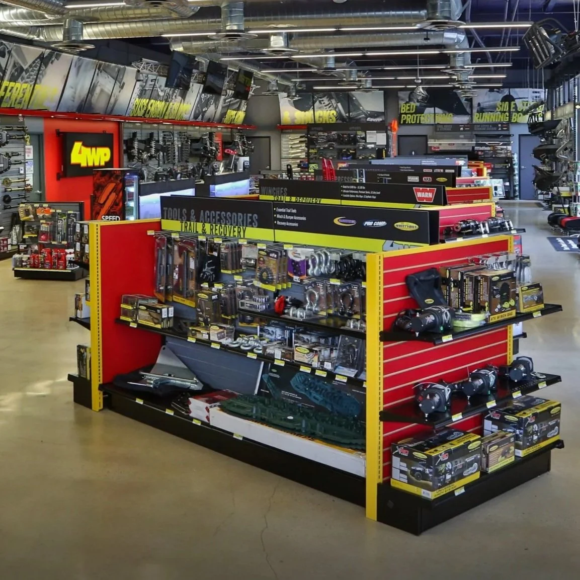 4 Wheel Parts retail store interior with off-road merchandising