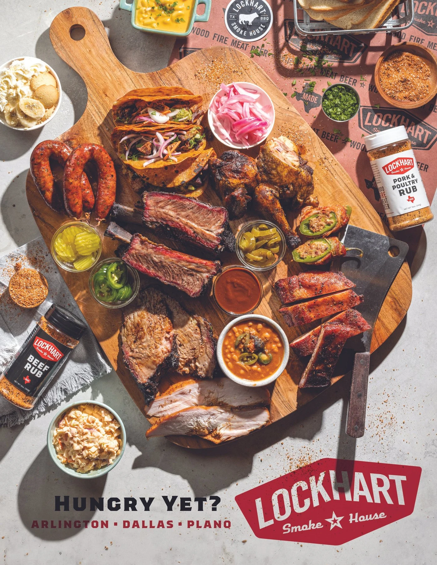 Lockhart Smokehouse magazine ad template