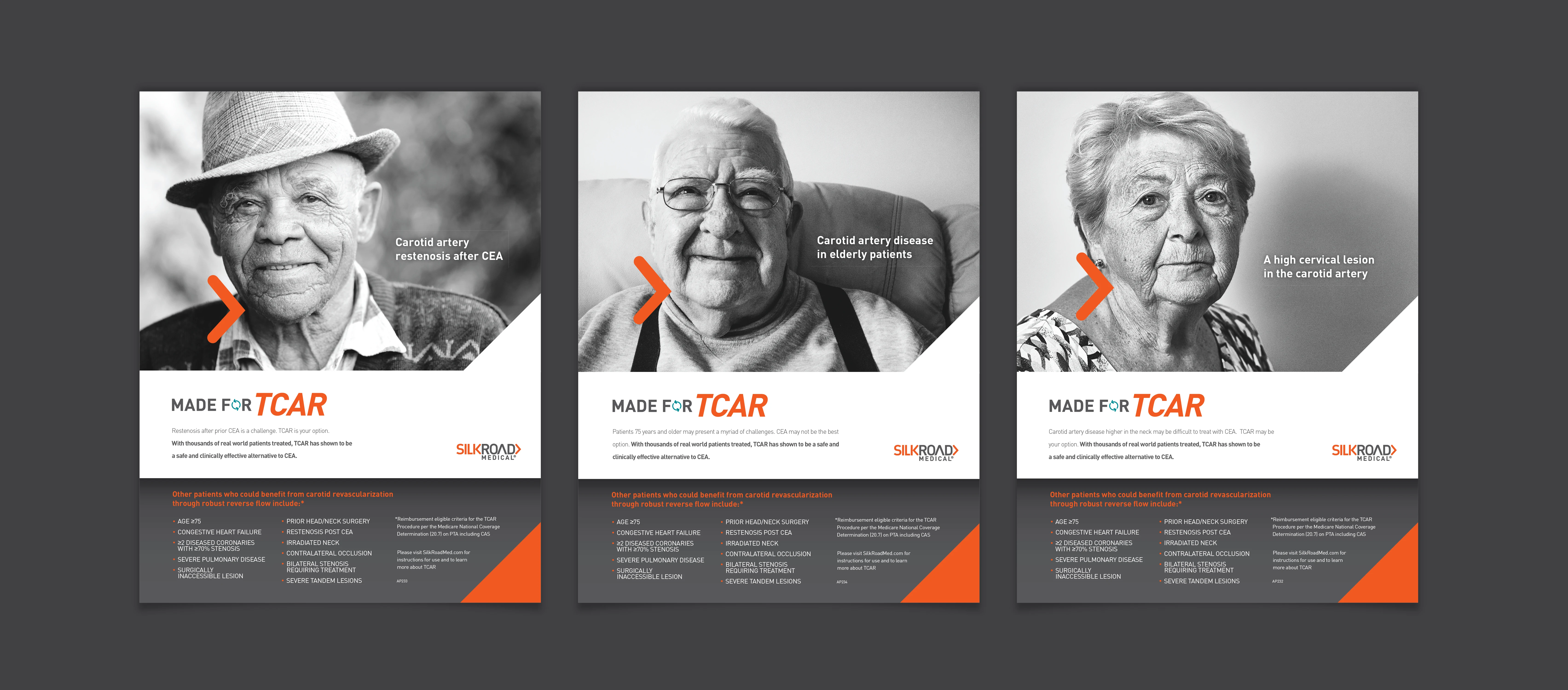 Silk Road Medical TCAR advertising campaign featuring patient sell sheets