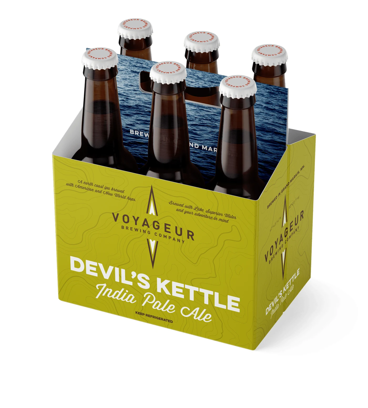 Voyageur Brewing 6-pack packaging