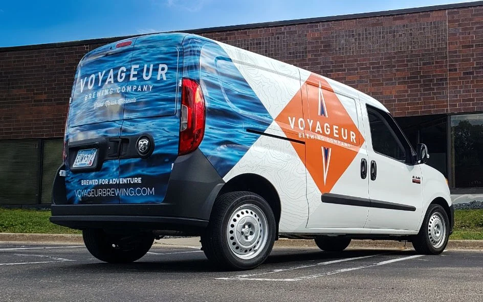 Voyageur Brewing branded van wrap